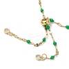304 Stainless Steel Enamel Dapped Chains Slider Bracelets Making AJEW-JB01293-03-3