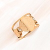 304 Stainless Steel Rhinestone Saint Benedict Open Cuff Rings LS-RJEW-M069-01G-4