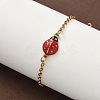 304 Stainless Steel Enamel Link Bracelets BJEW-K226-17A-G-1