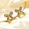 304 Stainless Steel Bowknot Stud Earrings EJEW-A123-02C-G-4