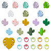 Cactus & Monstera Leaf Food Grade Eco-Friendly Silicone Beads DIY-DC0002-22-1