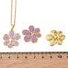 304 Stainless Steel Enamel Flower Stud Earrings & Pendant Necklaces Sets for Women SA-CBA46AF-19G-5