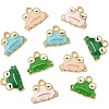 10Pcs 5 Styles Alloy Enamel Pendants FIND-FS0002-32-3