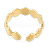 Ion Plating(IP) 304 Stainless Steel Shell Wrap Open Cuff Ring for Women LS-RJEW-N038-100LG-3