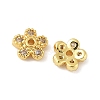 Brass Micro Pave Clear Cubic Zirconia Bead Caps KK-V015-06G-01-1