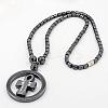Fashionable Magnetic Synthetic Hematite Necklaces X-BJEW-K006-17-1