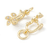 Rack Plating Brass Pave Cubic Zirconia Leaf Shape Ice Pick Pinch Bails X-KK-G464-07LG-3