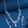 Alloy Rhinestone Stud Earrings & Necklaces Sets for Women FS-WGD2CB4-03-2