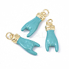 3Pcs Rack Plating Brass Enamel Pendants KK-YW0003-42D-1
