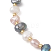 Natural Cultured Freshwater keishi Pearl & Seed Beads Streth Bracelets for Women BJEW-JB13181-3