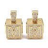 Alphabet Brass Micro Pave Clear Cubic Zirconia Pendants ZIRC-O045-01G-V-2