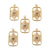 Brass Micro Pave Cubic Zirconia Pendants ZIRC-P092-034G-RS-1