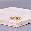 Teardrop 304 Stainless Steel with Clear Cubic Zirconia Finger Rings for Women FS-WG6614B-03-1