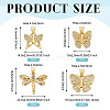 4Pcs 4 Styles Brass Micro Pave Clear Cubic Zirconia Pendants KK-TA0002-84-3
