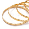 7Pcs Women's Simple Fashion Textured PVD Vacuum Plating 201 Stainless Steel Stackable Bangles BJEW-O182-07G-1-3
