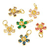 6Pcs 6 Colors Brass Micro Pave Cubic Zirconia Pendants KK-TA0002-10G-3