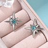Rhinestone Star Clip-on Earrings EJEW-B116-01P-04-3