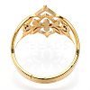 Ion Plating(IP) 304 Stainless Steel Hollow Out Flower Adjustable Ring LS-RJEW-T027-03G-4