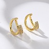 Clear Cubic Zirconia Double Line Cuff Earrings EJEW-R150-14G-2