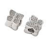 Butterfly Brass Micro Pave Cubic Zirconia European Beads KK-C086-16P-03-2
