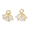 Brass Pave Cubic Zirconia Charms CU-CBABEB3-05G-02-1