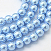 Baking Paint Pearlized Glass Pearl Round Bead Strands HY-Q003-4mm-24-1