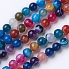 Natural Grade A Striped Agate/Banded Agate Beads Strands G-E479-04-8mm-1