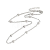 Non-Tarnish 304 Stainless Steel Singapore Chain Necklace with Beads for Men Women LS-NJEW-P263-01P-1