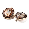 Electroplate Natural Shell Pendants KK-F882-03G-2
