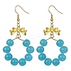 Imitation Jade Glass Beaded Ring Dangle Earrings EJEW-JE05567-01-1