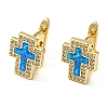 Cross Rack Plating Brass Micro Pave Cubic Zirconia Earrings EJEW-P277-04G-1