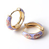 Daisy Flower Enamel Hoop Earrings LS-EJEW-G290-01G-B-3