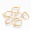 Brass Cubic Zirconia Leverback Earring Findings KK-S340-40G-3