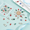40Pcs 10 Style Alloy Rhinestone Cabochons ALRI-GA0001-01-4