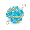 8Pcs 8 Colors Glass Beaded Round Sphere Links PALLOY-MZ00874-5