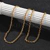 Ion Plating(IP) 304 Stainless Steel Cable Chain Necklaces for Women Men X-STAS-M102-68G-1