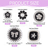 15Pcs 5 Styles 1-Hole Alloy Enamel Shank Buttons BUTT-TA0001-47B-4