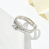 Square Clear Cubic Zirconia Cuff Rings RJEW-G337-37P-3