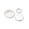 150Pcs 5 Styles 316 Surgical Stainless Steel Lace Edge Bezel Cups STAS-CD0001-09-3