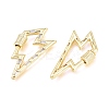 Brass Micro Pave Clear Cubic Zirconia Screw Carabiner Lock Charms ZIRC-L076-061G-2