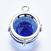 Transparent Faceted Glass Pendants GLAA-S193-035D-P-3