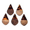 Transparent Resin and Walnut Wood Pendants RESI-T057-06D-1