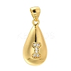 Rack Plating Brass Micro Pave Cubic Zirconia Pendants KK-L226-102G-I-1