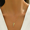 Stainless Steel Crystal Rhinestone Hollow Wing Pendant Necklaces for Women Daily Wear JF5820-4