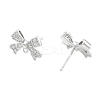 Brass Clear Cubic Zirconia Stud Earring Findings KK-A238-02A-P-2