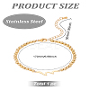 1Pc 301 Stainless Steel Ball Chain Bracelets for Women Men BJEW-LP0001-45G-2