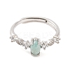 Horse Eye Natural Amazonite Adjustable Rings RJEW-Q817-02P-03-2