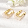 Brass Resin Hoop Earrings EJEW-P333-11B-G01-2