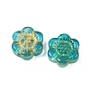 Baking Paint and Golden Metal Enlaced Glass Beads DGLA-T004-10H-2