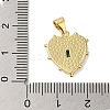 Rack Plating Brass & Cubic Zirconia Shell Pendants KK-S372-17G-3